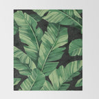 Tropical banana leaves II Throw Blanket Gallery Image 2
