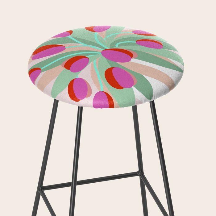 Full Bloom Tulips in a Vase  Stool Gallery Image 2