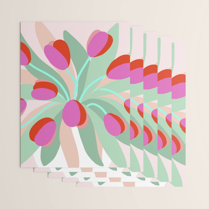 Full Bloom Tulips in a Vase  Wrapping Paper Gallery Image 3