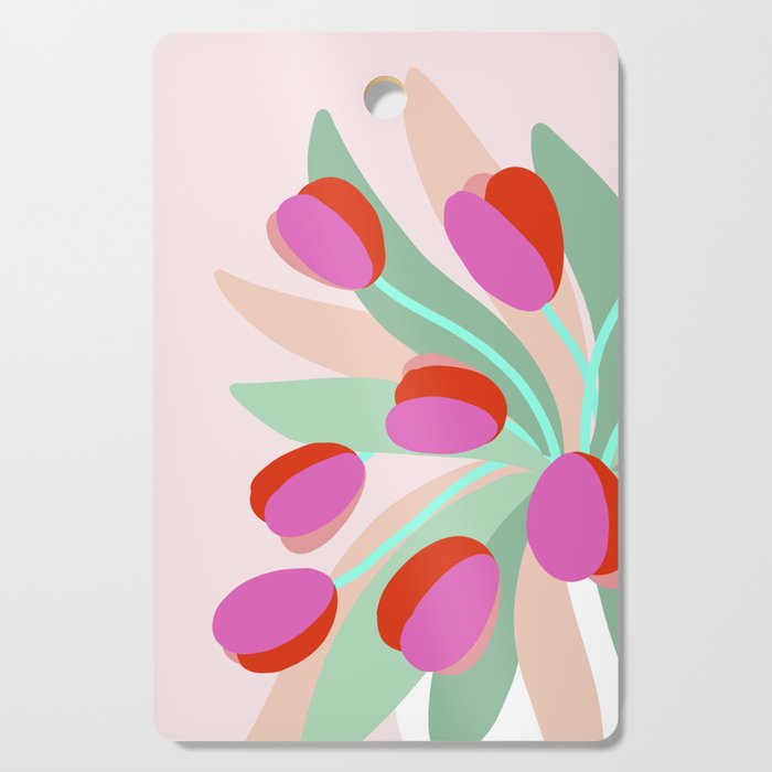 Full Bloom Tulips in a Vase  Cutting Board Gallery Image 1