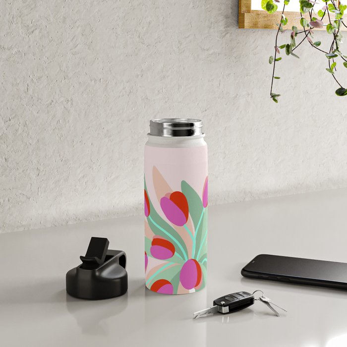 Full Bloom Tulips in a Vase  Water Bottle Gallery Image 4