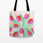 Full Bloom Tulips in a Vase  Tote Bag Gallery Image 1