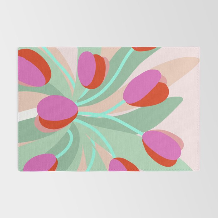 Full Bloom Tulips in a Vase  Rug Gallery Image 2