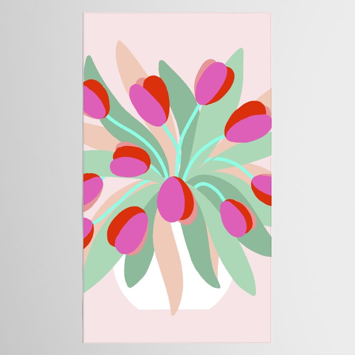Full Bloom Tulips in a Vase  Tablecloth Gallery Image 2