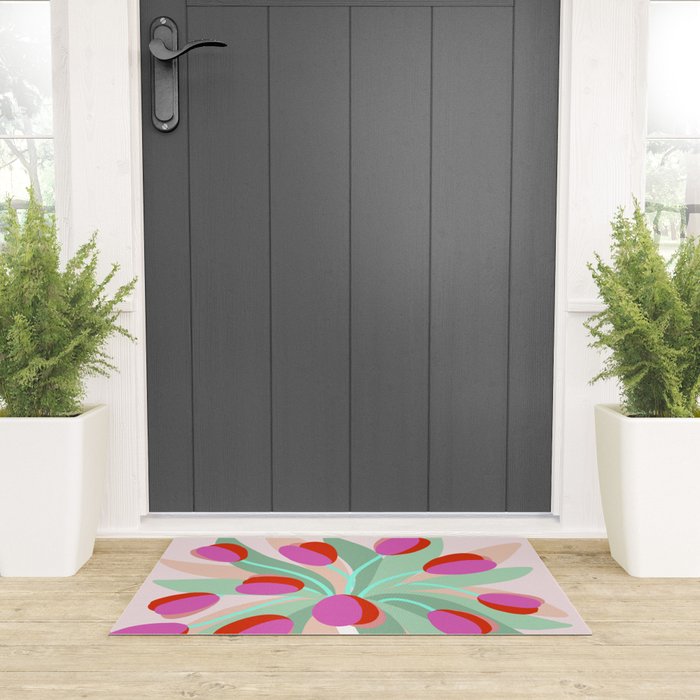 Full Bloom Tulips in a Vase  Welcome Mat Gallery Image 3