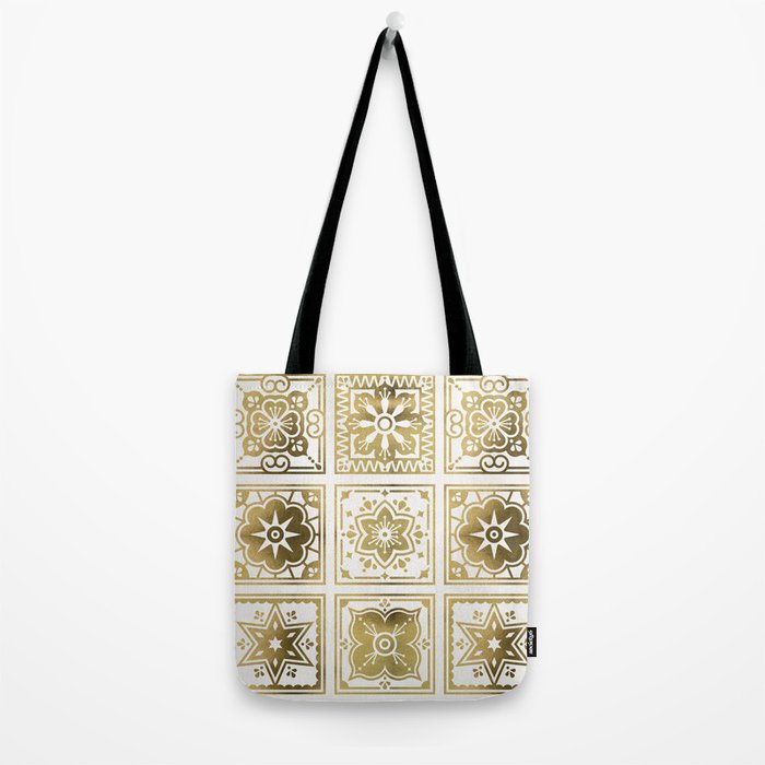 Talavera Mexican Tile - Gold Palette Tote Bag Gallery Image 2