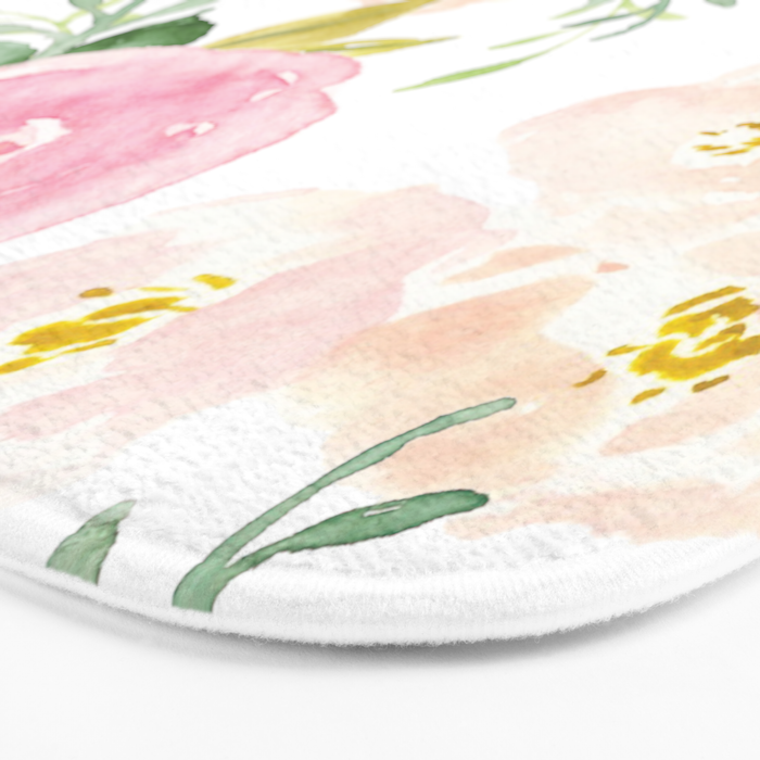 Sweet Pink Blooms (Floral 02) Bath Mat Gallery Image 3