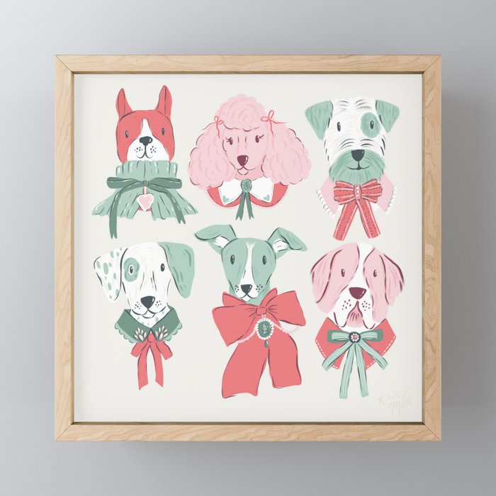 Christmas Dogs Portrait  Mini Art Print Gallery Image 1