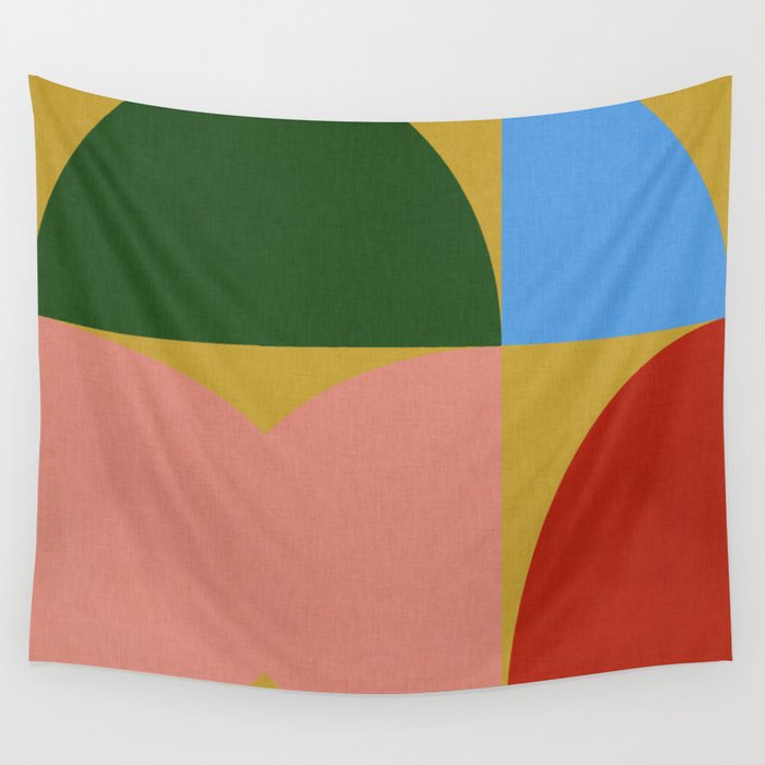abstract retro vivid fall 9 Wall Tapestry Gallery Image 1