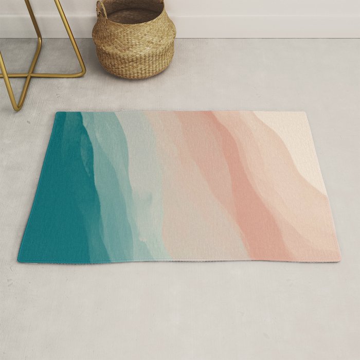 An Abstract Beach Walk Along The Shore Rug Gallery Image 1