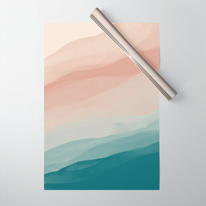 An Abstract Beach Walk Along The Shore Wrapping Paper Gallery Image 1