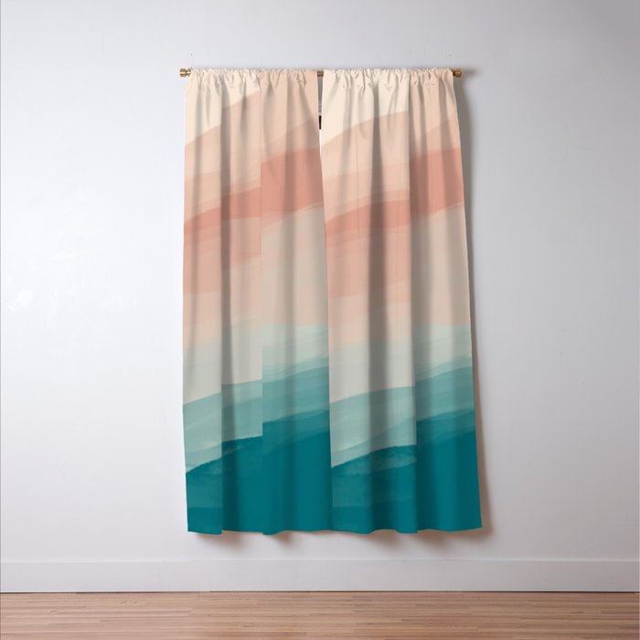 An Abstract Beach Walk Along The Shore Window Curtain Gallery Image 3