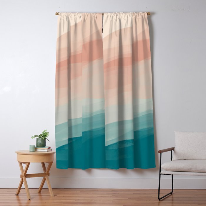 An Abstract Beach Walk Along The Shore Window Curtain Gallery Image 1