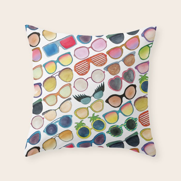 Sunglasses by Veronique de Jong Throw Pillow Gallery Image 6