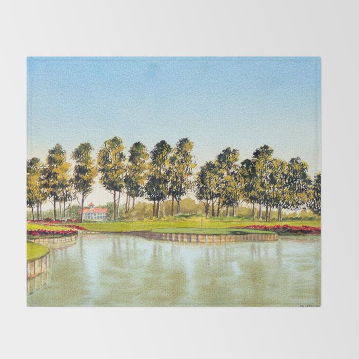 Sawgrass TPC Golf Course 17th Hole Throw Blanket Gallery Image 2
