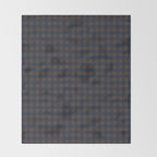 Gingham Check Dark Plaid Pattern in Navy Blue and Brown Throw Blanket Gallery Image 2