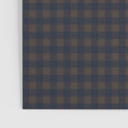 Gingham Check Dark Plaid Pattern in Navy Blue and Brown Poster Gallery Image 3