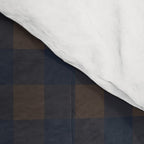 Gingham Check Dark Plaid Pattern in Navy Blue and Brown Comforter Gallery Image 4
