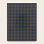 Gingham Check Dark Plaid Pattern in Navy Blue and Brown Notebook Gallery Image 4