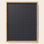 Gingham Check Dark Plaid Pattern in Navy Blue and Brown Serving Tray Gallery Image 1