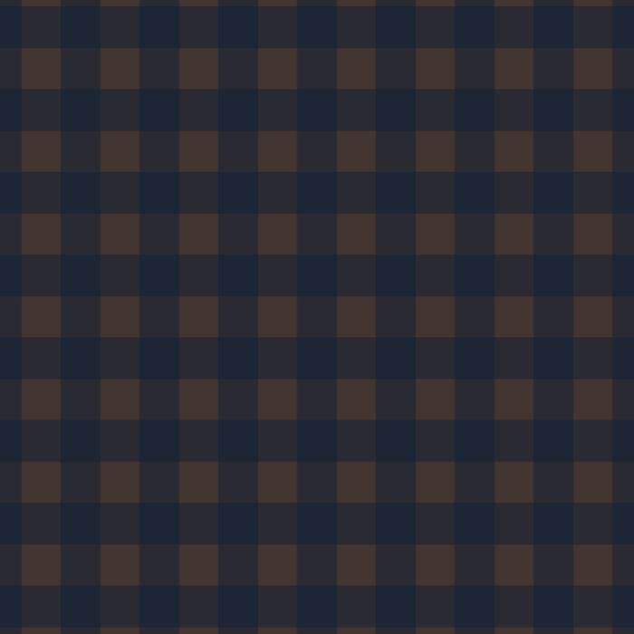 Gingham Check Dark Plaid Pattern in Navy Blue and Brown Coffee Mug Gallery Image 2