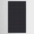 Gingham Check Dark Plaid Pattern in Navy Blue and Brown Tablecloth Gallery Image 2