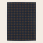 Gingham Check Dark Plaid Pattern in Navy Blue and Brown Poster Gallery Image 4