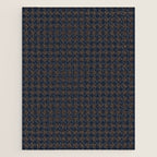 Gingham Check Dark Plaid Pattern in Navy Blue and Brown Jigsaw Puzzle Gallery Image 1