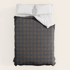 Gingham Check Dark Plaid Pattern in Navy Blue and Brown Comforter Gallery Image 6