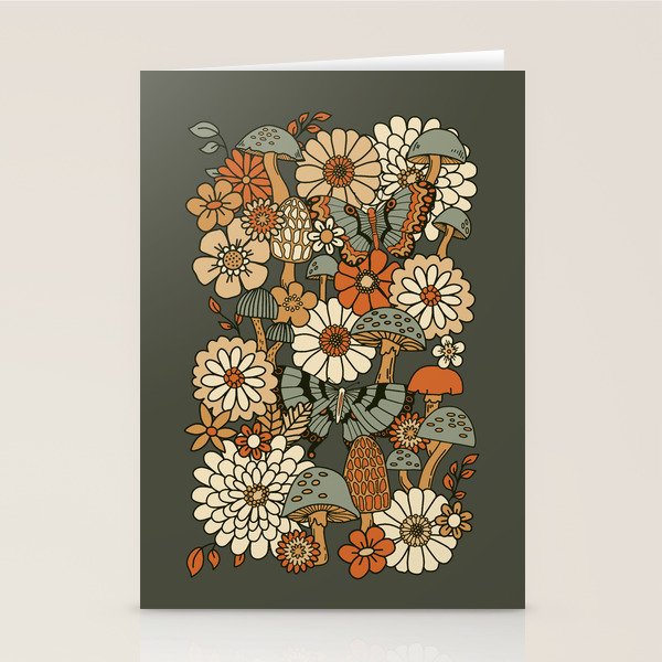 Mushroom Butterfly Garden Stationery Card Gallery Image 2