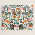 Cat and Floral Pattern III Jigsaw Puzzle Gallery Image 1