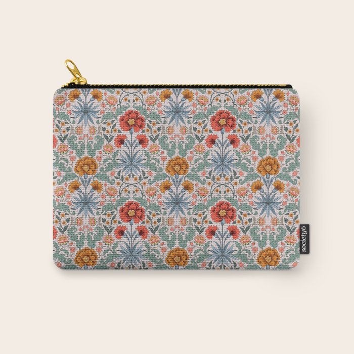  Victorian Botanicals - Carnation in Red and Blue Carry All Pouch Gallery Image 1