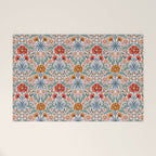  Victorian Botanicals - Carnation in Red and Blue Welcome Mat Gallery Image 1