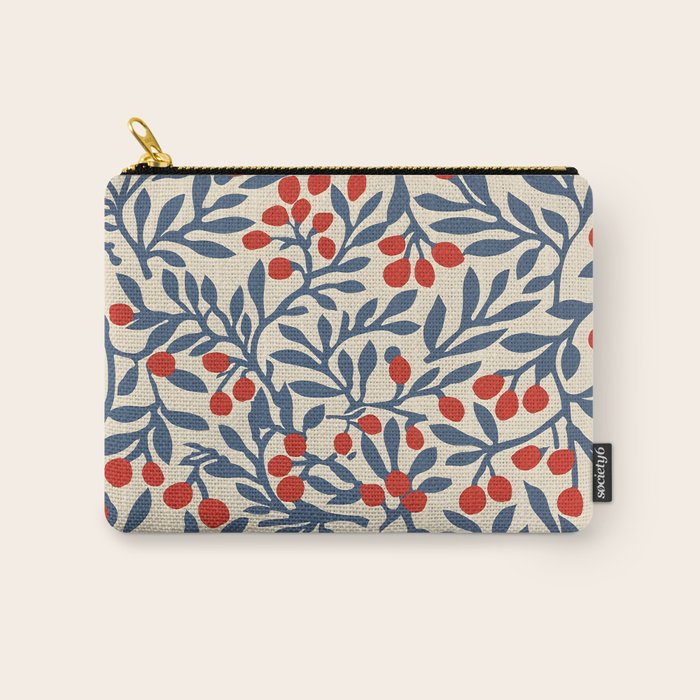Winter Berries and Blue Carry All Pouch Gallery Image 1