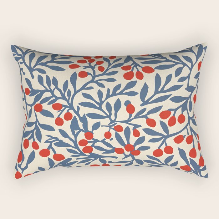 Winter Berries and Blue Rectangular Pillow Gallery Image 2