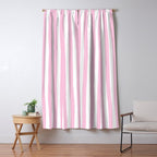 Pink and White Cabana Stripes Palm Beach Preppy Window Curtain Gallery Image 5