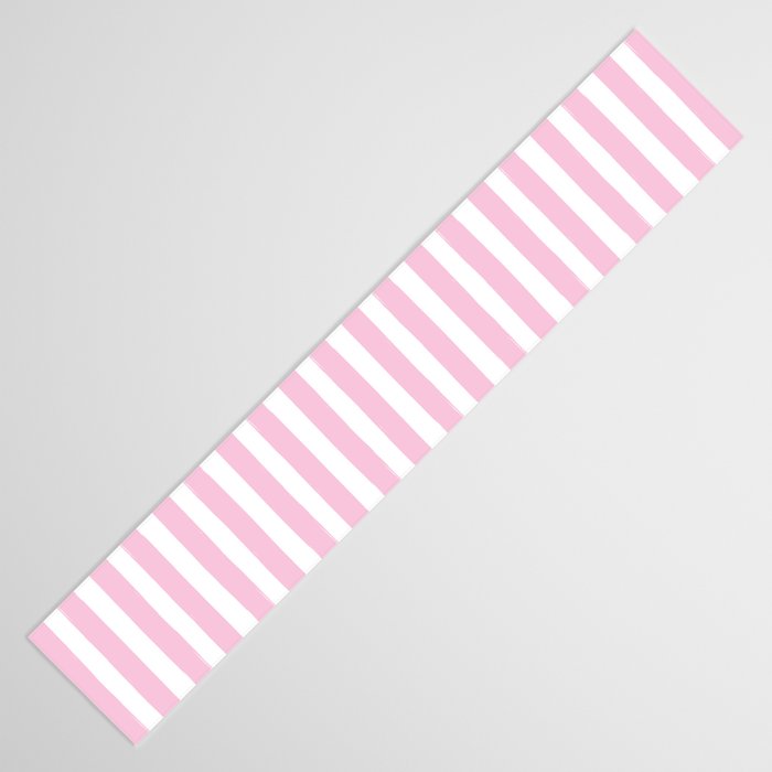 Pink and White Cabana Stripes Palm Beach Preppy Table Runner Gallery Image 3