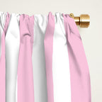 Pink and White Cabana Stripes Palm Beach Preppy Window Curtain Gallery Image 2