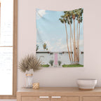 Pink Door in Palm Springs Wall Tapestry Gallery Image 2