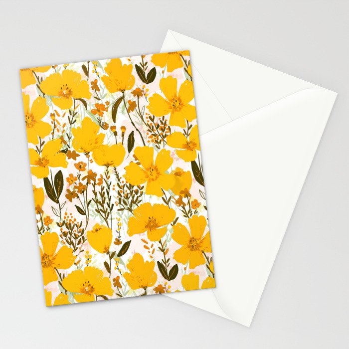 Yellow roaming wildflowers Stationery Card Gallery Image 2