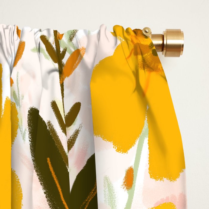 Yellow roaming wildflowers Window Curtain Gallery Image 2