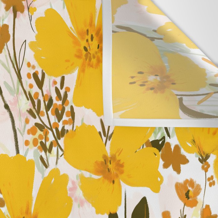 Yellow roaming wildflowers Wall Tapestry Gallery Image 3