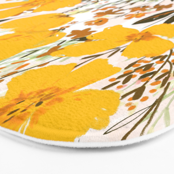 Yellow roaming wildflowers Bath Mat Gallery Image 3