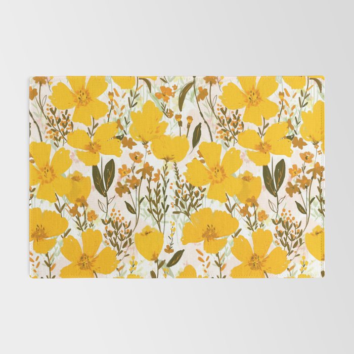 Yellow roaming wildflowers Rug Gallery Image 2