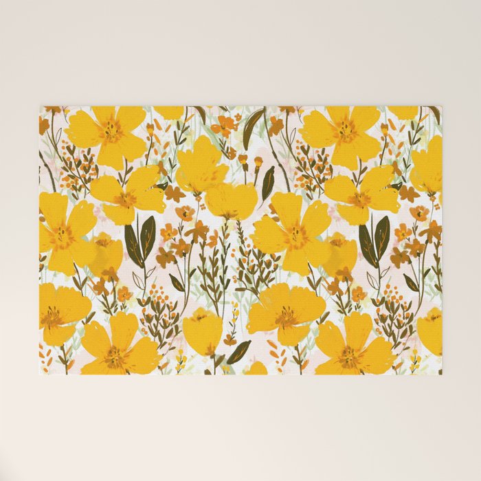 Yellow roaming wildflowers Welcome Mat Gallery Image 1