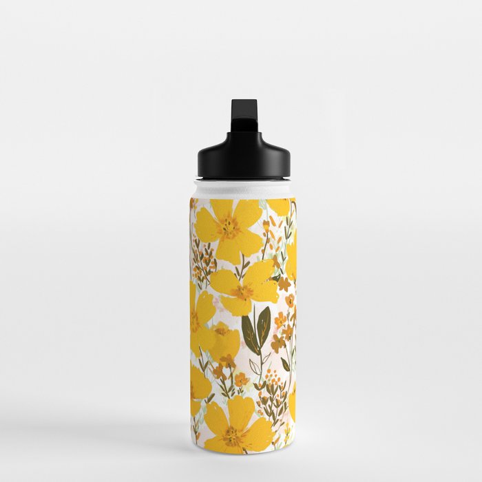 Yellow roaming wildflowers Water Bottle Gallery Image 3
