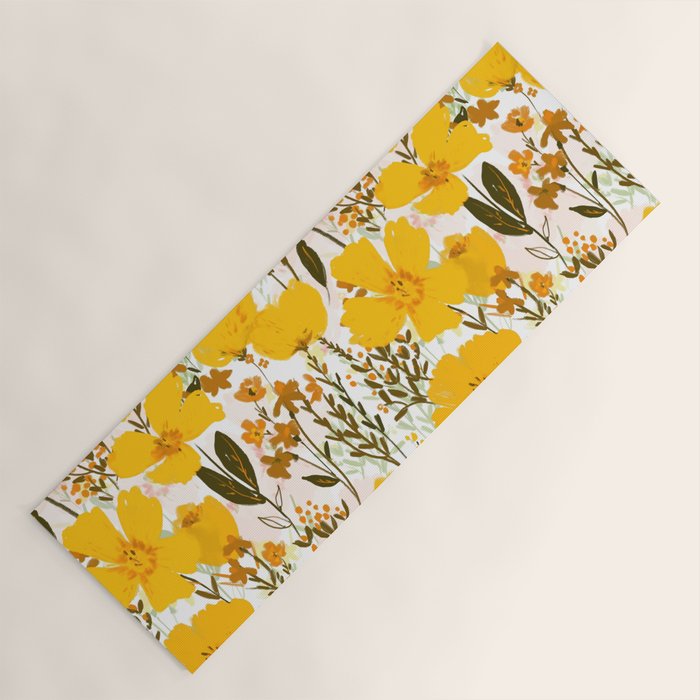 Yellow roaming wildflowers Yoga Mat Gallery Image 1