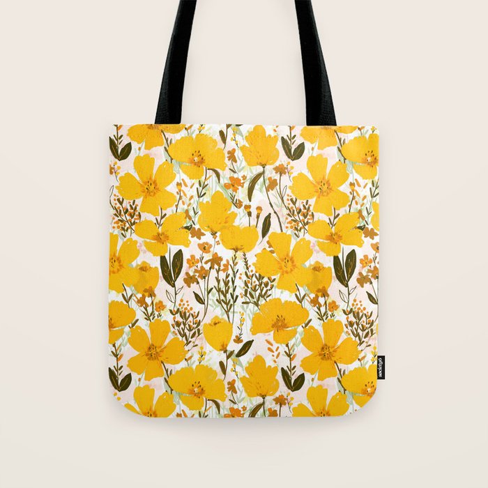 Yellow roaming wildflowers Tote Bag Gallery Image 1