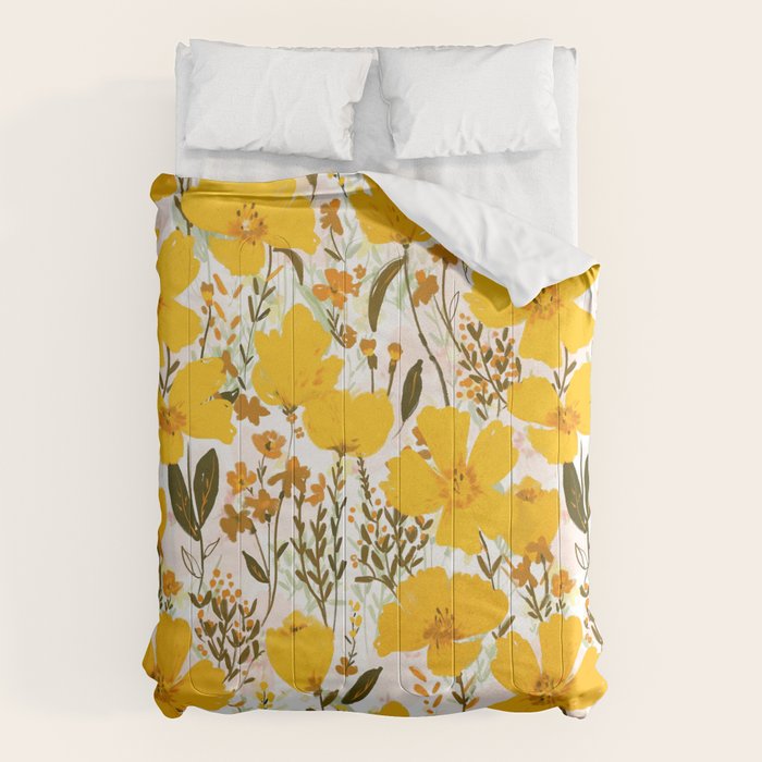 Yellow roaming wildflowers Comforter Gallery Image 1