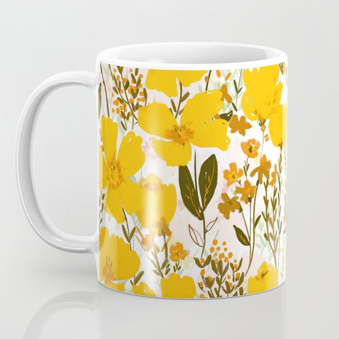 Yellow roaming wildflowers Coffee Mug Gallery Image 3